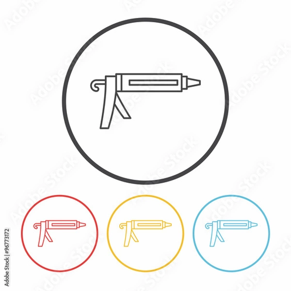 Fototapeta Glue gun line icon