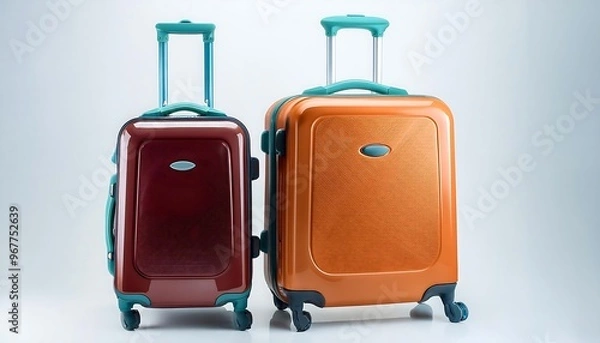 Fototapeta set of suitcase isolated on transparent png