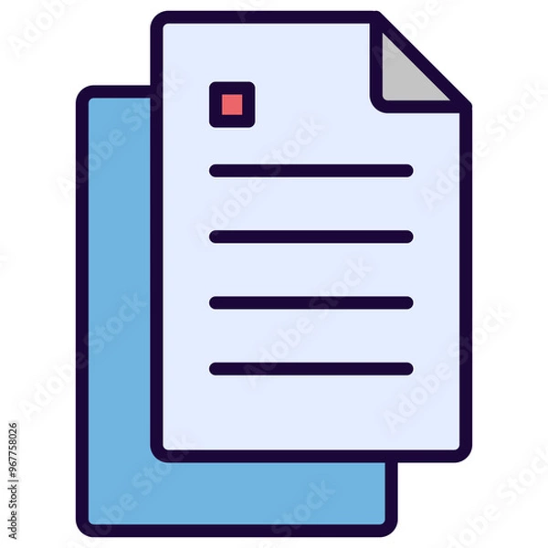 Fototapeta Document Outline Color Icon