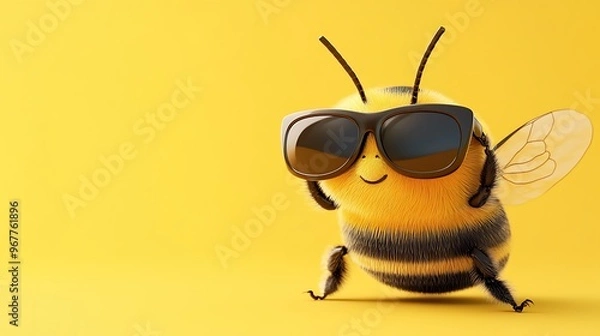 Fototapeta Cool Bee with Sunglasses
