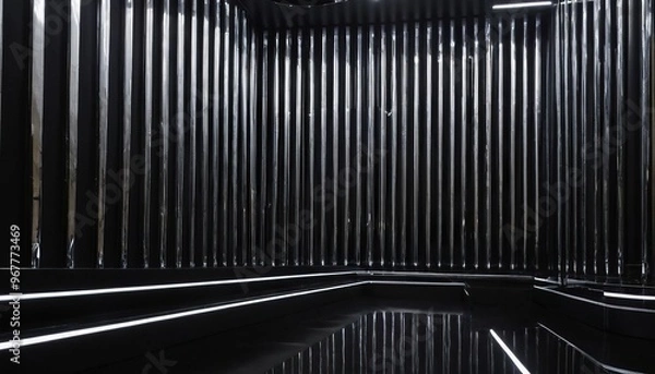 Fototapeta 3d rendering of abstract black and white neon
1