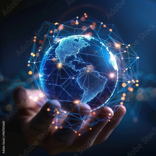 Fototapeta Realtime language translation services enhancing communication and interaction in the metaverses global community