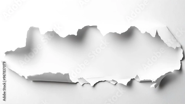 Fototapeta Torn White Paper Background Texture