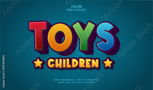 Fototapeta Children Toys Editable Text Effect 3d Style Cartoon and Display For Kids 