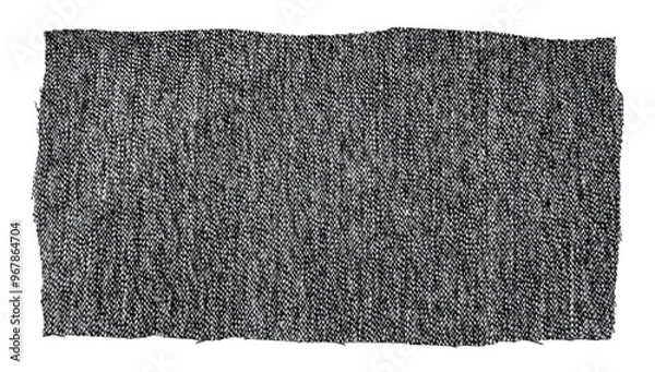 Fototapeta A piece of torn black fabric on a white background. Textile isolate