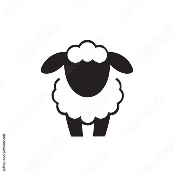 Obraz Sheep in cartoon, doodle style . Image for t-shirt, web, mobile apps and ui. Isolated 2d vector illustration in logo, icon, sketch style, Eps 10, black and white. AI Generative