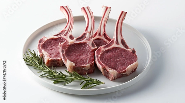 Obraz lamb chops placed on the plate
