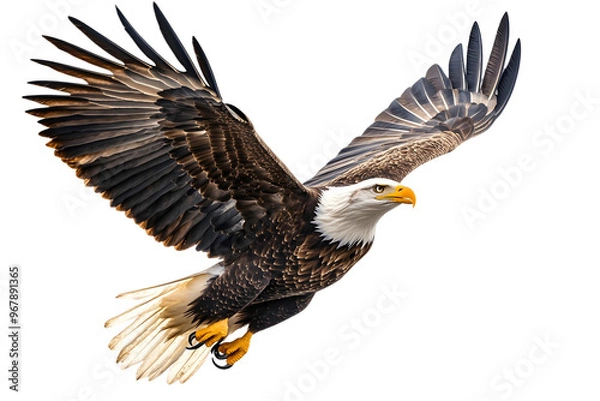 Obraz portrait of a bald eagle on transparent background