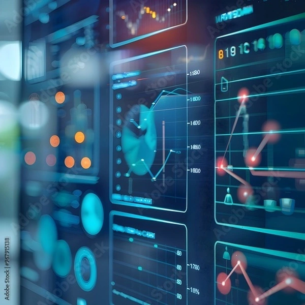 Fototapeta Digital Health Analytics Platform Visualizing Patient Trends and Outcomes for Clinical Research