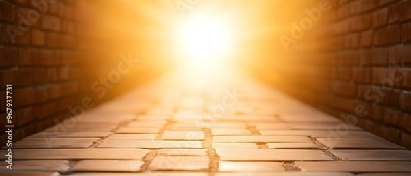 Fototapeta Metaphorical Christian journey for believers seeking deeper spiritual understanding and connection. Concept Path of Faith, Climbing Spiritual Mountains, Navigating Life's Valleys