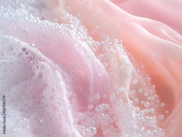 Fototapeta Pink Cloth with Bubbles Close Up
