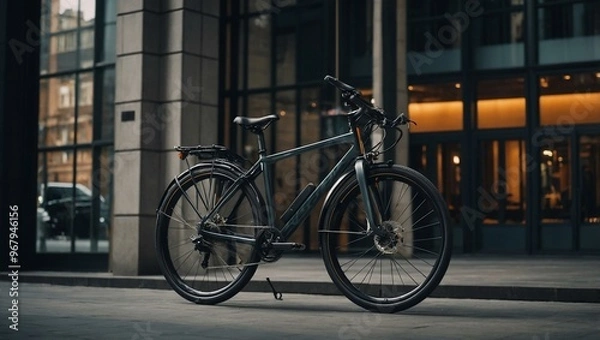 Fototapeta Stylish bicycle combining sleek design and practical features for urban commuting.