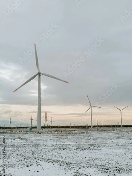 Obraz wind turbines in winter