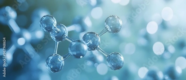 Fototapeta Highly detailed and annotated scientific diagram of the molecular structure of the organic compound L Carnitine showcased against a soft blue background  This image is ideal for use in educational