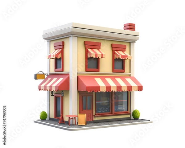 Obraz Charming Cartoon Storefront 
