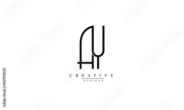 Fototapeta Alphabet letters Initials Monogram logo AY YA A Y