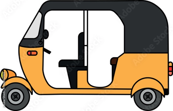 Obraz Auto rickshaw vector. Transport illustrations.
