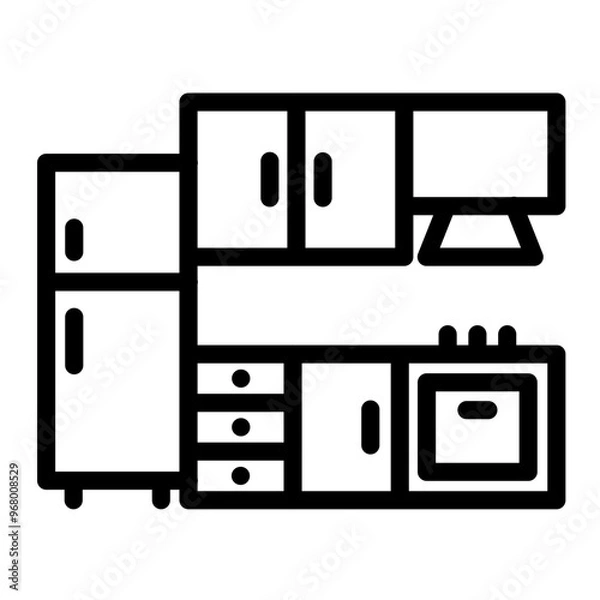 Obraz Kitchen vector icon style