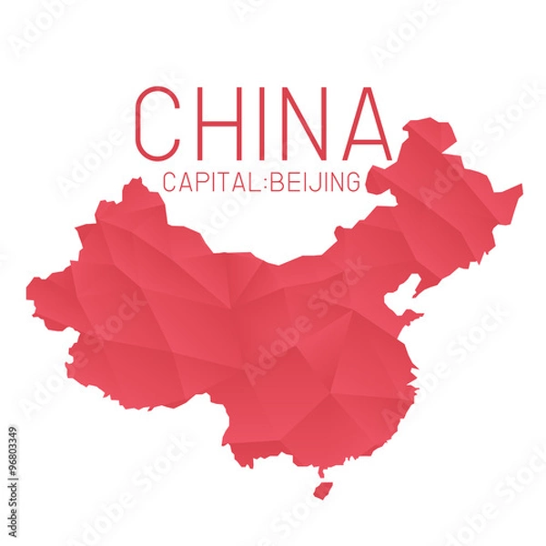 Fototapeta China map geometric background