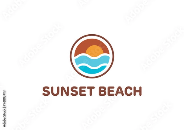 Fototapeta Sunset Beach Logo