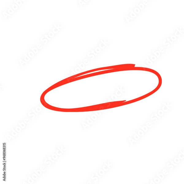 Obraz Hand drawn doodle sketch red marker stroke emphases, mark