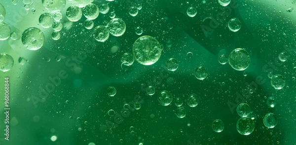 Obraz Abstract Green water bubbles background