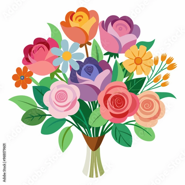 Obraz Flower vector isolated on white background