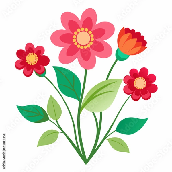 Fototapeta Flower vector isolated on white background