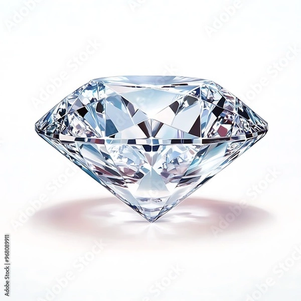 Fototapeta  3D Rendering diamond white background