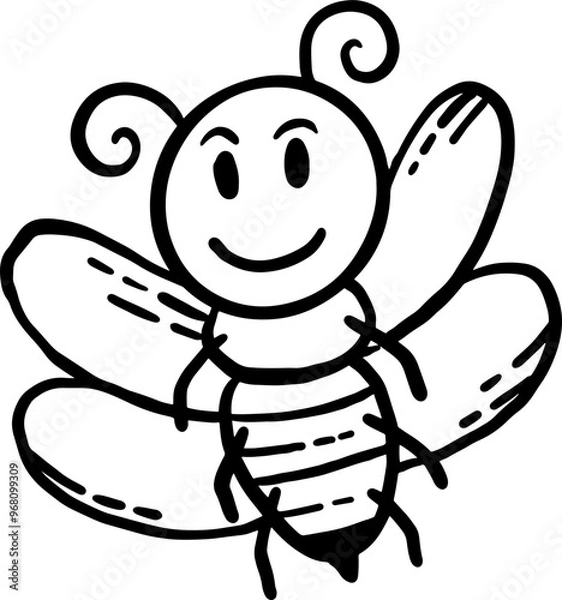 Obraz bee doodle