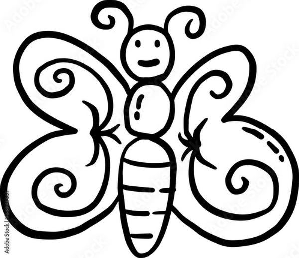 Obraz  butterfly doodle