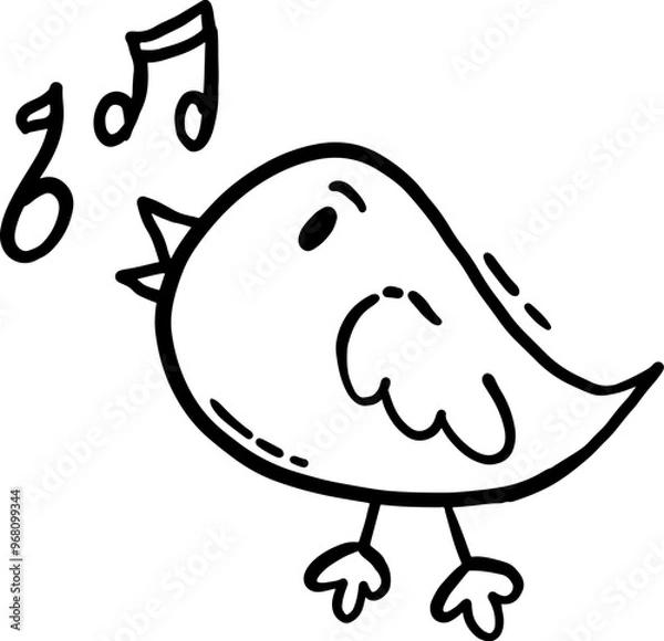 Obraz chick sing doodle