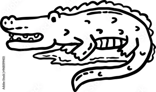 Obraz crocodile doodle