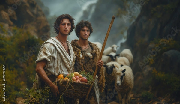 Obraz Bible story of Cain and Abel. Old Testament.