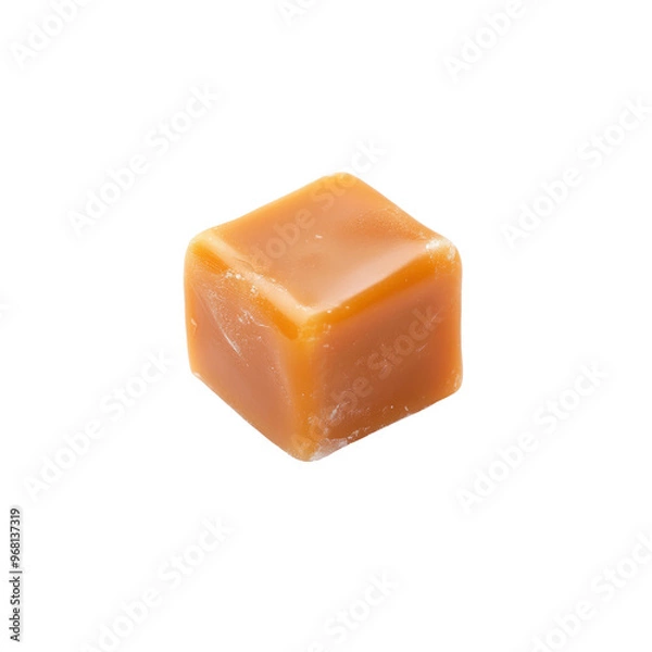 Obraz Single Caramel Candy Isolated on Black Background