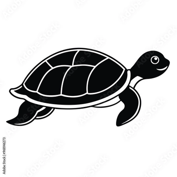 Obraz a turtle silhouette vector illustration, vector silhouette, isolated white background, 