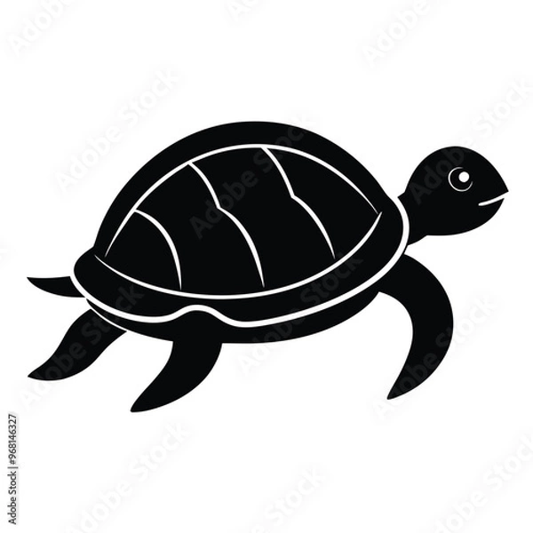 Obraz a turtle silhouette vector illustration, vector silhouette, isolated white background, 
