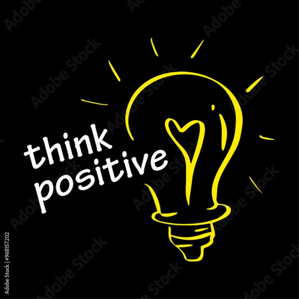 Obraz Think Positive with bulb