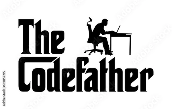 Fototapeta The Codefather. Funny programmer t-shirt design.
