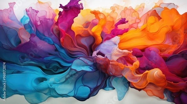 Fototapeta Abstract colorful fluid art