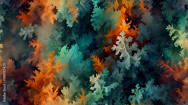 Fototapeta A collage of different natural Earth textures mixed in beautiful abstract background, Generative AI