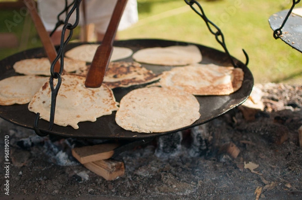 Obraz pancakes fried on fire