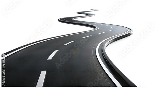 Fototapeta 3D winding road 