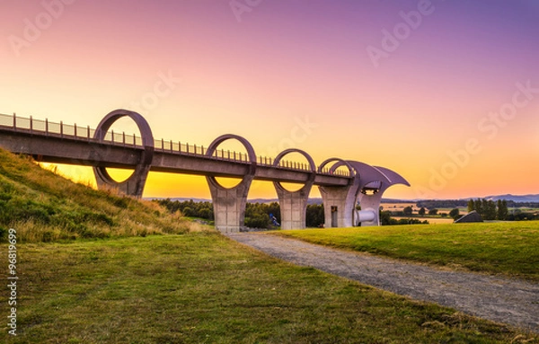 Fototapeta Falkirk Wheel at sunset, Scotland, Wielka Brytania