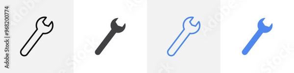 Fototapeta wrench icon vector set use for web ui or app