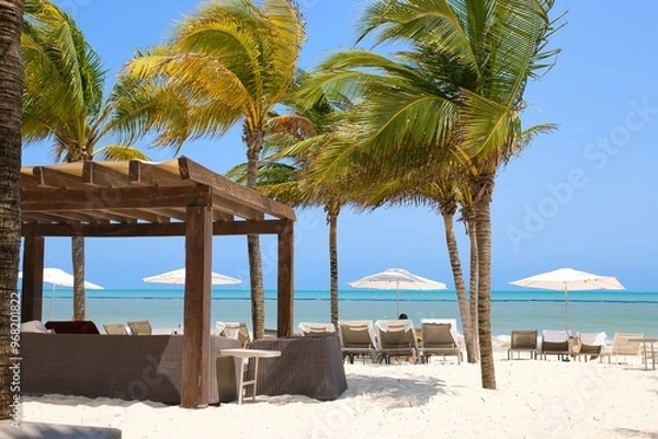 Obraz Beach resort sitting area cabanas