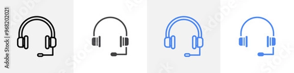 Obraz head set icon vector set use for web ui or app