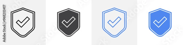 Fototapeta sheild tick icon vector set use for web ui or app