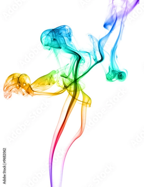 Fototapeta Abstract colored dancing smoke