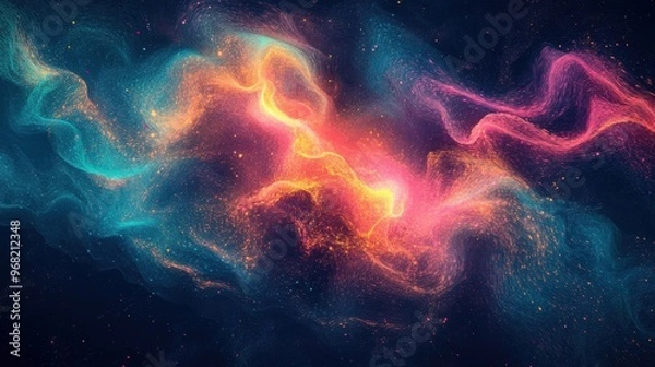 Fototapeta an artistic depiction of the brain with vibrant neural connections, symbolizing psychology and the exploration of cognitive processes